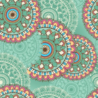 Dairesel çiçek süsleme ile Seamless Modeli