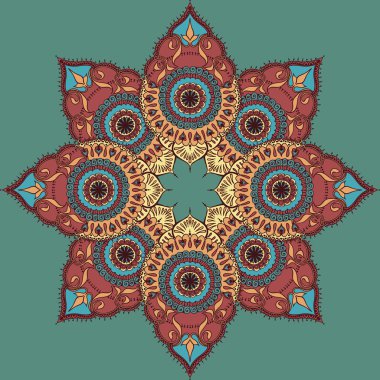 Dövme için dairesel çiçek süsleme şablon kartları ya da başka