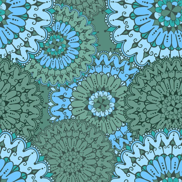 Motif sans couture avec ornement floral circulaire — Image vectorielle