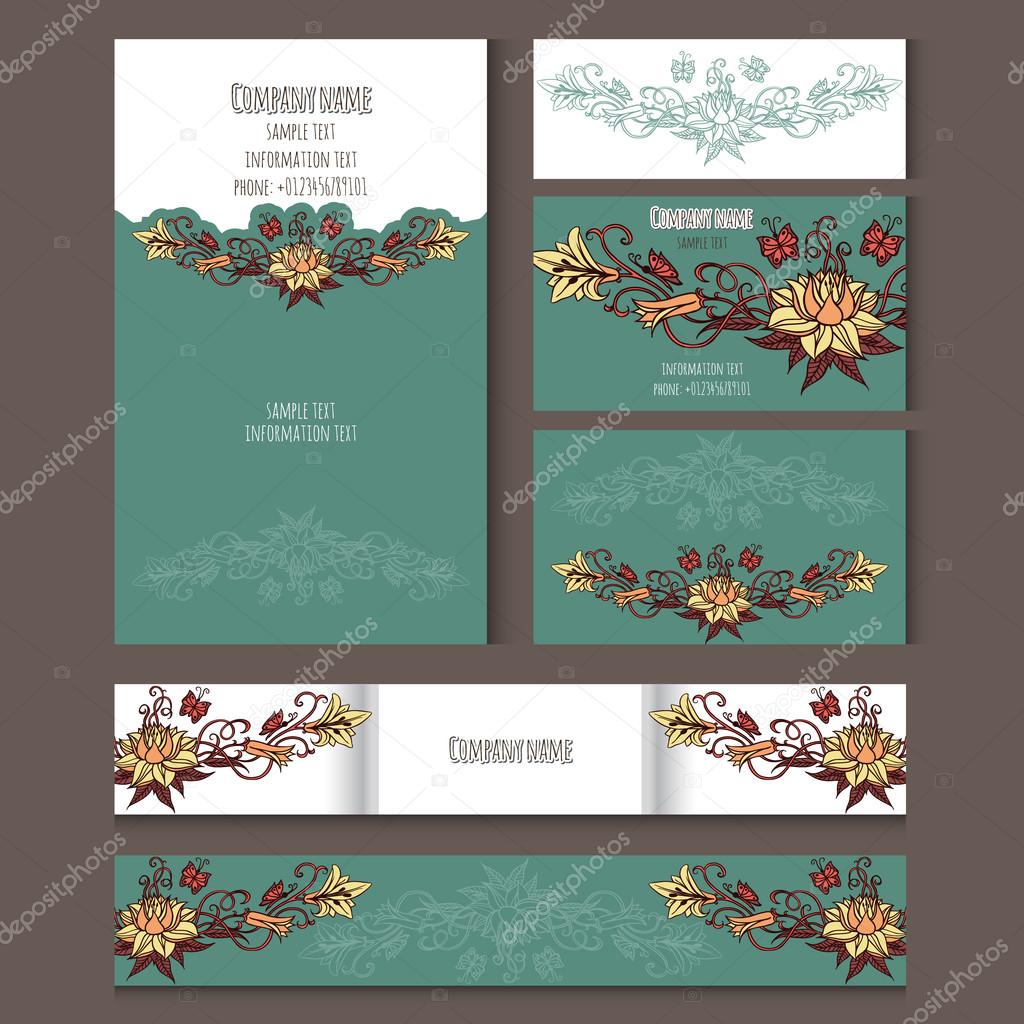 Set of vector templates for corporate style