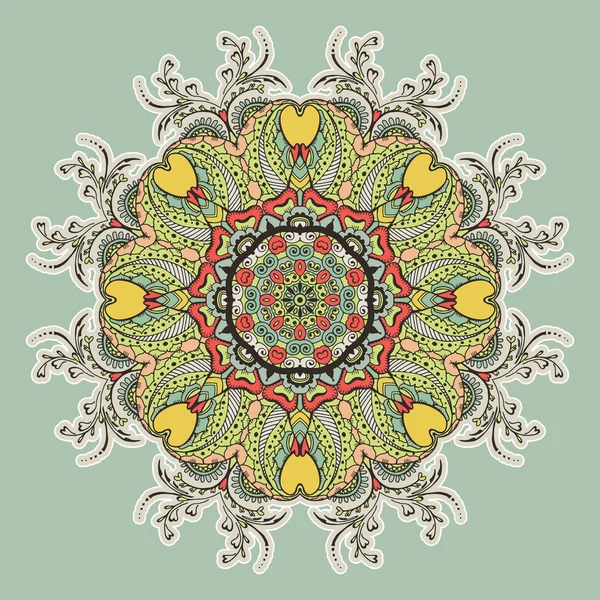 Круглый цветочный орнамент — стоковый вектор