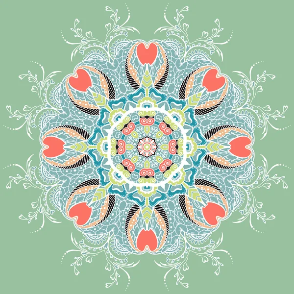 Ornement floral circulaire — Image vectorielle