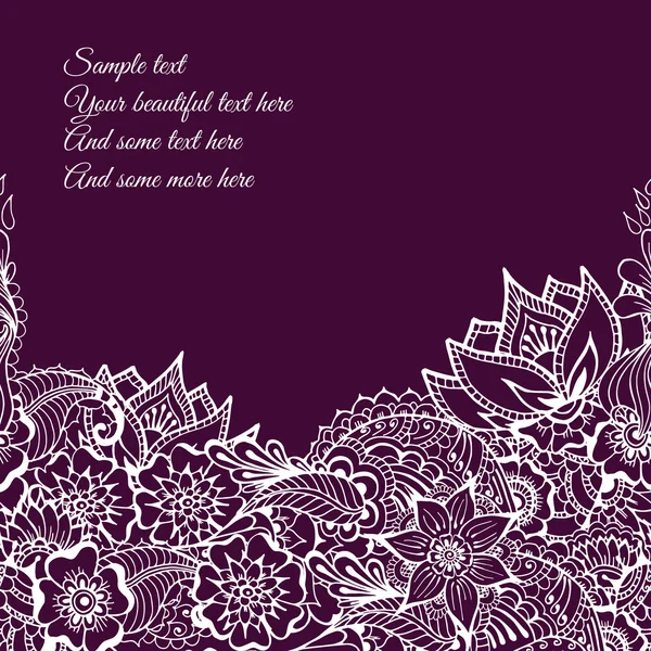Carte fleurs Mehndy — Image vectorielle