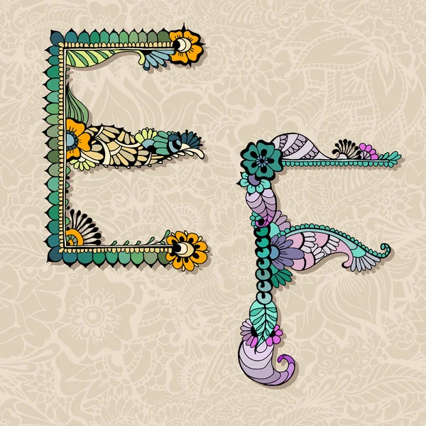 Florales Alphabet — Stockvektor