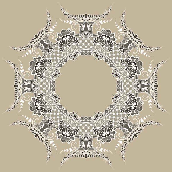 Ornement floral circulaire — Image vectorielle