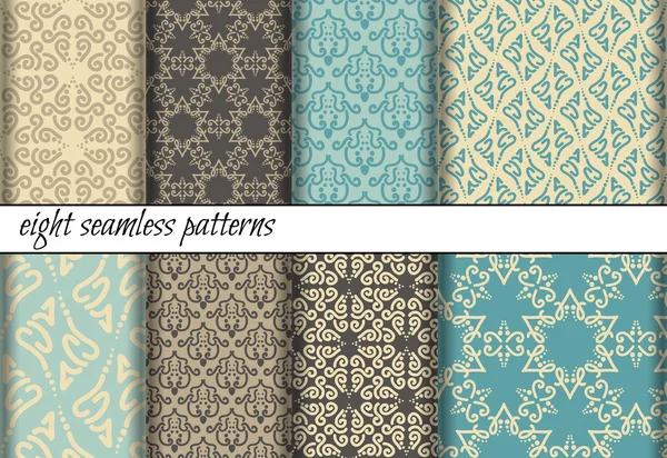 Vector set of seamless patterns — Stock Vector