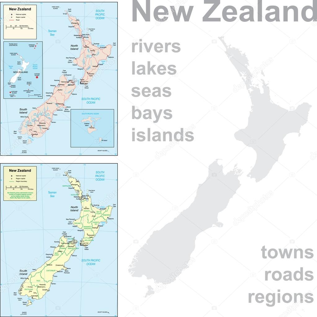 Detailed maps of New Zealand.