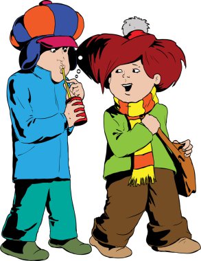 Yürüyen çocuklar.