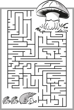 Mushroom labyrinth, maze. clipart