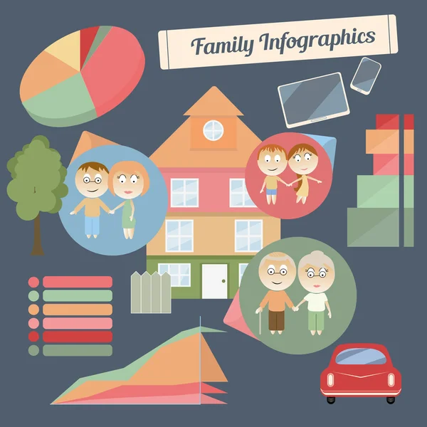 ครอบครัว Infographics — ภาพเวกเตอร์สต็อก