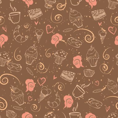 Seamless modeli. Doodle kek.