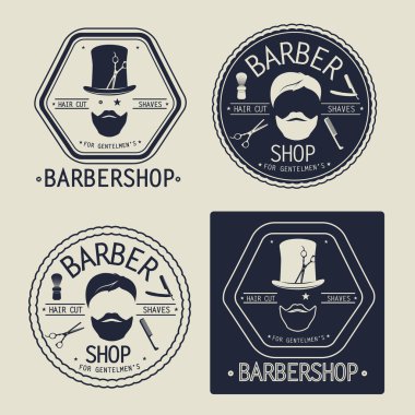 Vektör logolar. Vintage berber logo ve simgeler kümesi.