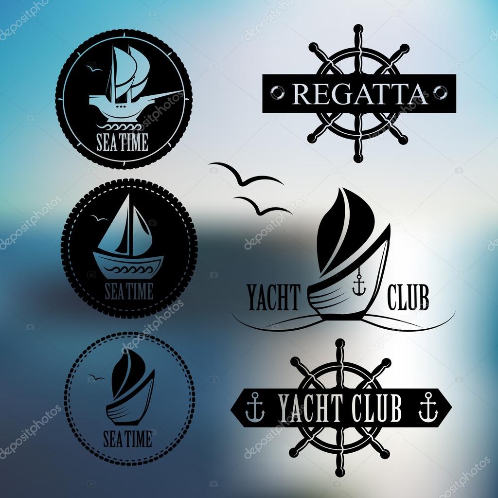 Vector illustration. Nautical logos, labels, icons and design elements.