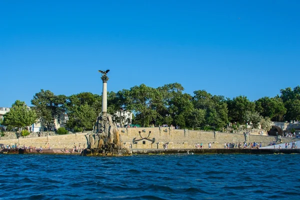 Historical monument in chest of the scuttled ships — Stock Photo, Image