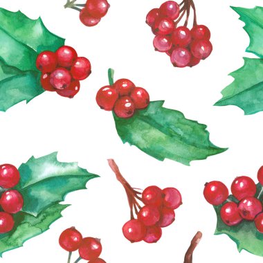 Kusursuz Noel, Holly ile suluboya dokuma.