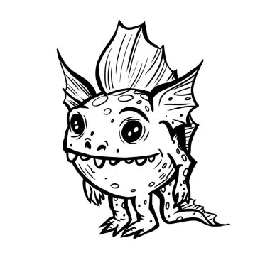 Çizgi film sevimli ve komik karakteri. Canavar ve gülümseme