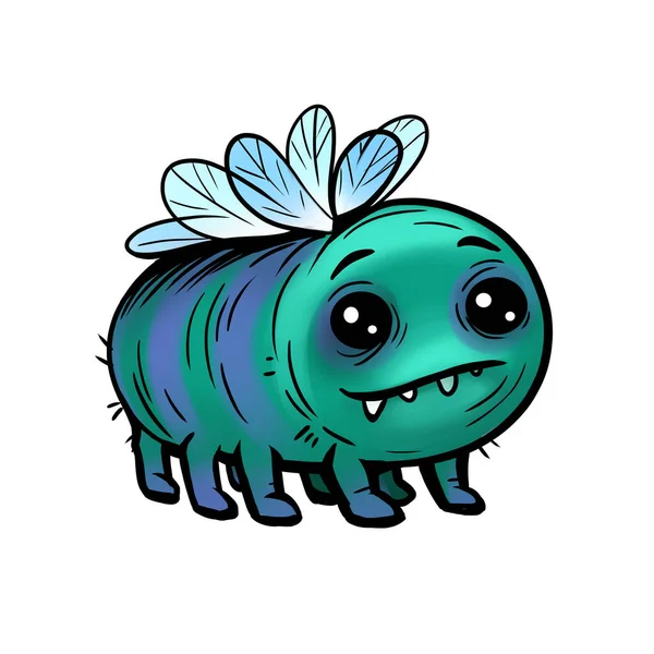 Cartoon Cute Funny Character Pretty Blu — Stock Photo, Image