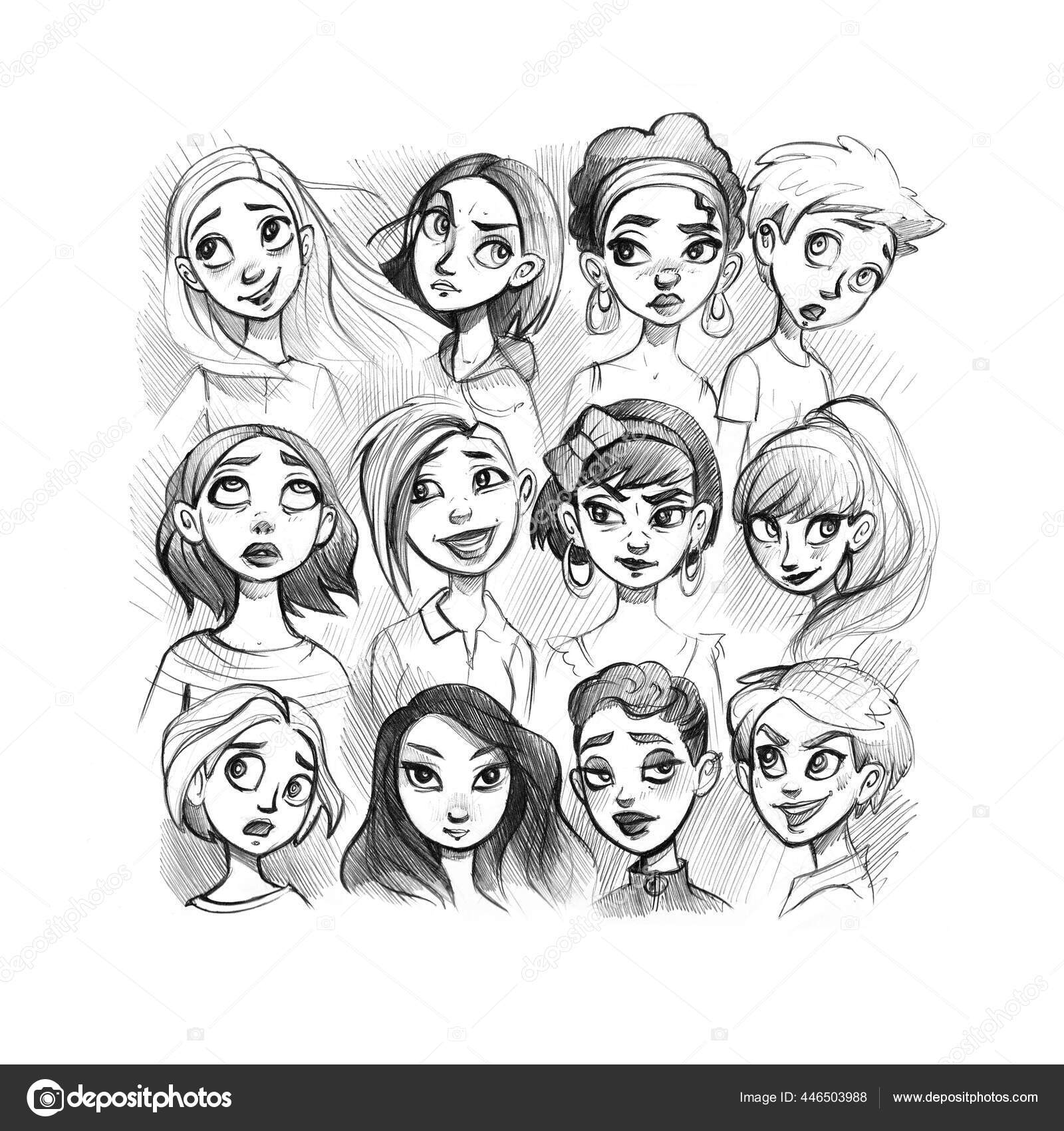 Sketchbook Set Young Different Girls Avatars Drawn Hand Pen Isolated Stock Photo by ©Nadya_Ko 446503988 Sketchbook Set Young Different Girls Avatars Drawn Hand Pen Isolated Stock Photo by ©Nadya_Ko 446503988