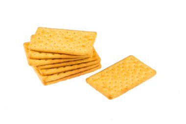 Beyaz arka plan üzerinde peynir bisküvi