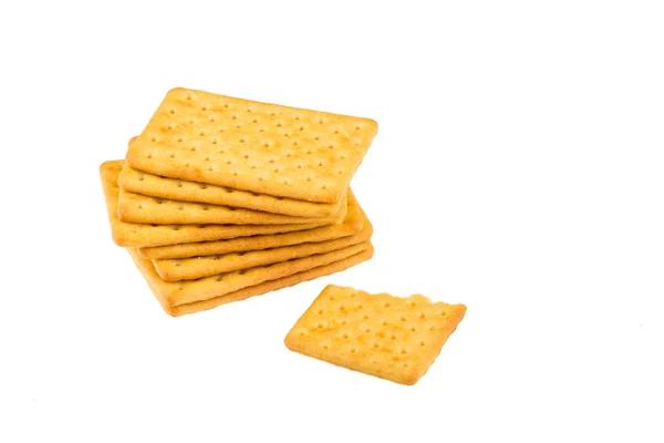 Kaas koekjes op witte achtergrond — Stockfoto