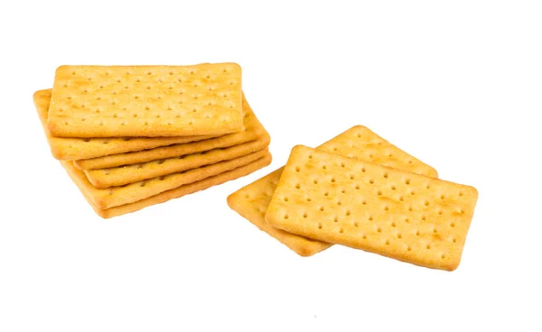 Μπισκότα με τυρί σε άσπρο φόντο — Φωτογραφία Αρχείου