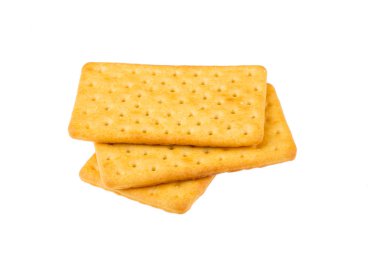 Beyaz arka plan üzerinde peynir bisküvi