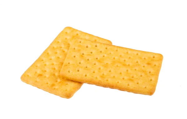 Μπισκότα με τυρί σε άσπρο φόντο — Φωτογραφία Αρχείου