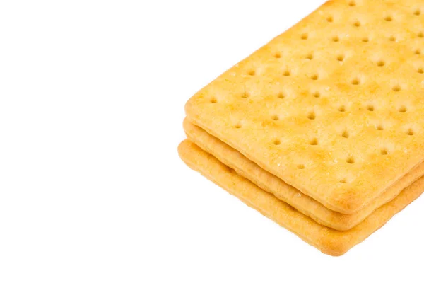 Beyaz arka plan üzerinde peynir bisküvi — Stok fotoğraf