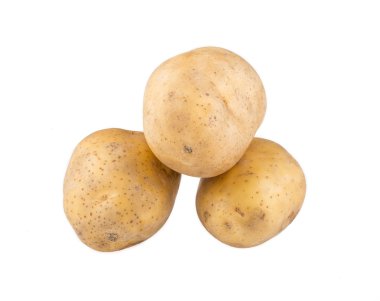 beyaz arkaplanda patates