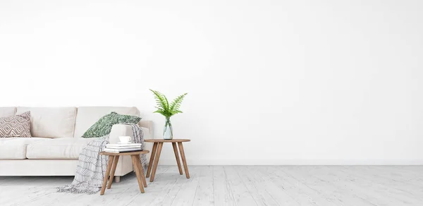 Model yap, Modern Oturma odası, 3B Render 3D illüstrasyon üzerinde boş alanı olan iç tasarım