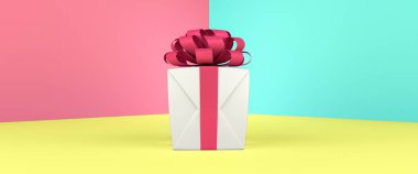 Tatil Hediyesi, Kutlama Konsepti, Kopya Alanı 3d resimli Renkli Arkaplan