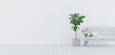 Model yap, Boş Beyaz Oturma Odası, İçmimarisi 3B Render 3 boyutlu resimleme