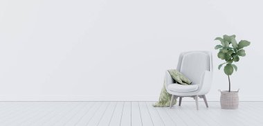 Model yap, Boş Beyaz Oturma Odası, İçmimarisi 3B Render 3 boyutlu resimleme