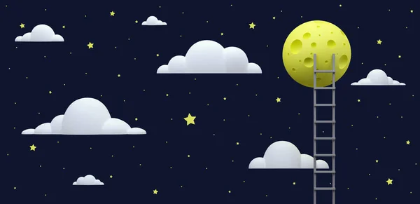 Luna Cielo Buenas Noches Dulces Sueños Render Ilustración — Foto de Stock