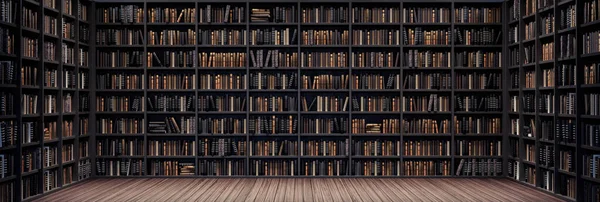 Librerie Biblioteca Con Vecchi Libri Rendering Illustrazione — Foto Stock