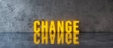 Beton duvardaki metin işaretini 3d render 3d illüstrasyonla değiştir