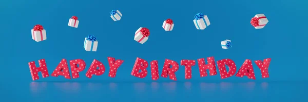 Red white and blue it's my birthday clip art Stock Photos, Royalty Free