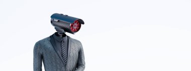 3 boyutlu görüntüleme yerine güvenlik kamerası olan yapay zeka robotu.