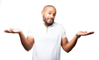 endişeli ifade ile siyah adam