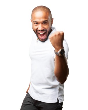 mutlu ifade ile siyah iş adamı