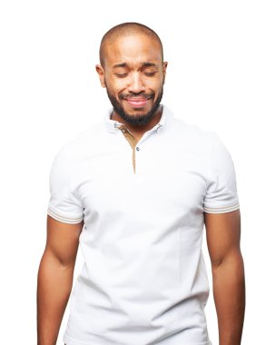 üzgün ifade ile siyah iş adamı