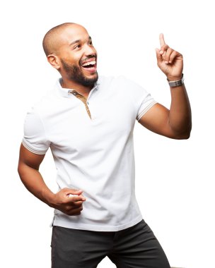 mutlu ifade ile siyah iş adamı