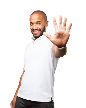 mutlu ifade ile siyah iş adamı