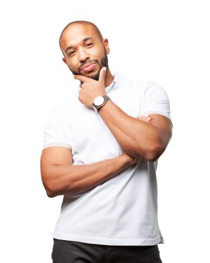 mutlu ifade ile siyah iş adamı