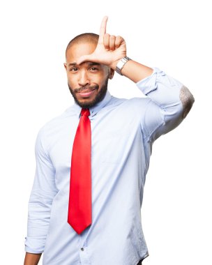 mutlu ifade ile siyah iş adamı