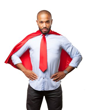 black man hero with angry expression clipart