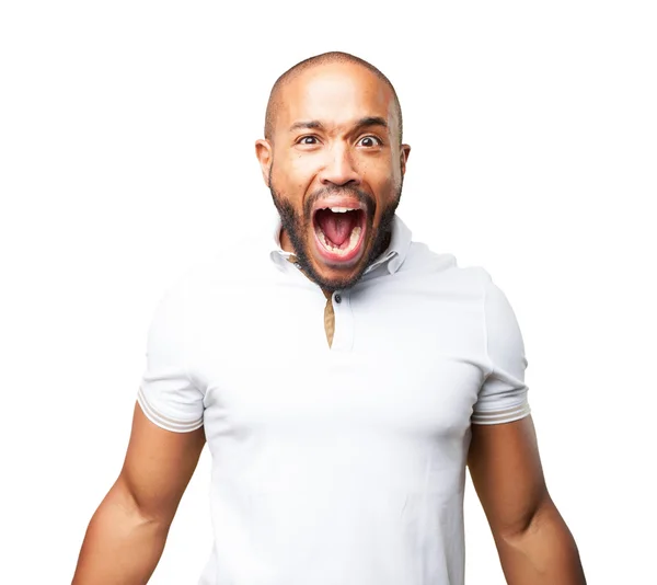 Hombre negro con expresión enojada —  Fotos de Stock