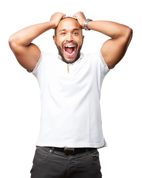 怒りの表現を持つ黒人男性 — ストック写真