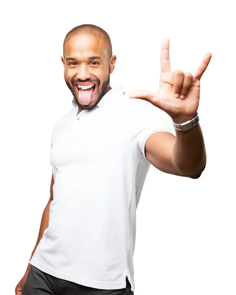 Homem de negócios negro com expressão feliz — Fotografia de Stock