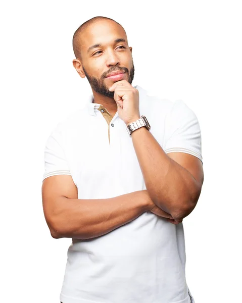 Black man with worried expression — Stock Photo, Image